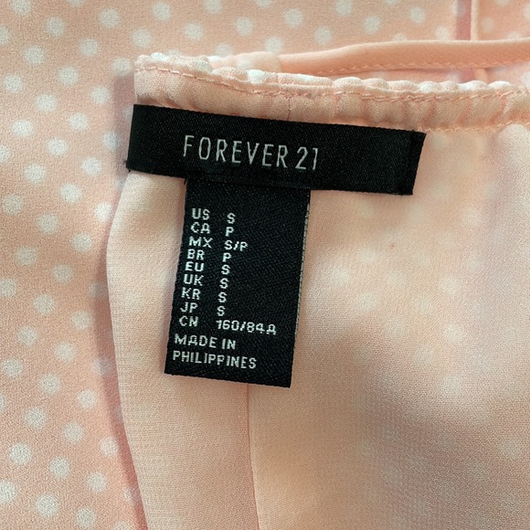 Forever 21 Halter Style Peach Polka Dot Tank Size S - Picture 8 of 9